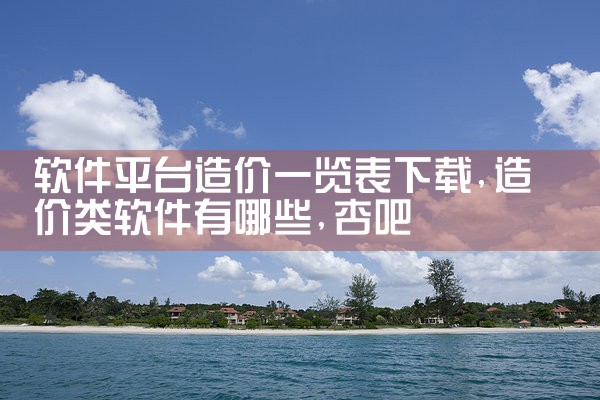 软件平台造价一览表下载|杏吧